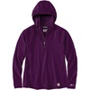 image:imageCarhartt Womens 106456 Womens Force Relaxed Fit HalfZip Hooded TShirtEggplant