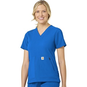 image:imageCarhartt Scrubs C12237 Womens Rugged Flex Modern Fit 4Pocket VNeckRoyal