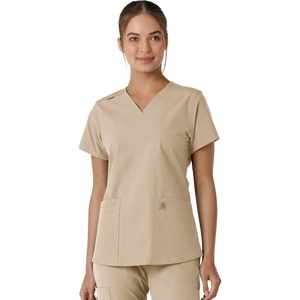 image:imageCarhartt Scrubs C12313 Womens Force Essentials Modern Fit VNeck TopKhaki