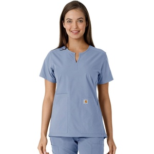 image:imageCarhartt Scrubs C12413 Womens Force Essentials Modern Fit Notch NeckCeil Blue