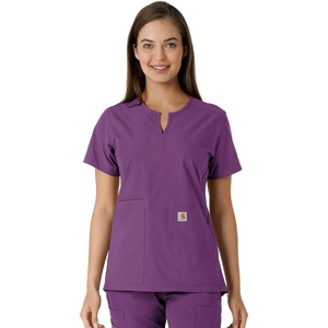 image:imageCarhartt Scrubs C12413 Womens Force Essentials Modern Fit Notch NeckEggplant