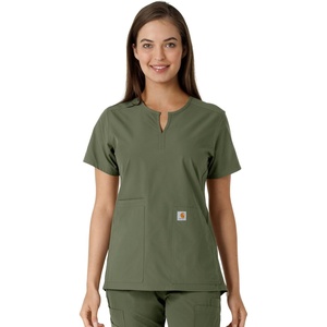 image:imageCarhartt Scrubs C12413 Womens Force Essentials Modern Fit Notch NeckOlive