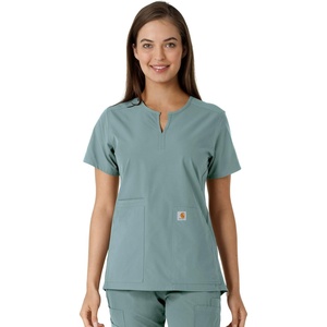 image:imageCarhartt Scrubs C12413 Womens Force Essentials Modern Fit Notch NeckSummer Blue