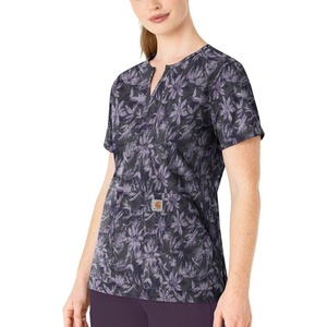 image:imageCarhartt Scrubs C13214 Womens Force CrossFlex Modern Fit Notch NeckShadow Blossoms