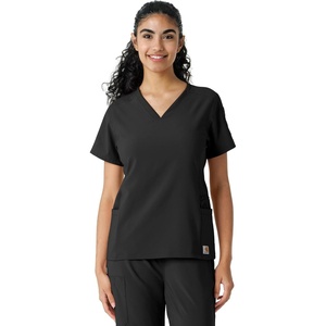 image:imageCarhartt Scrubs C13310 Womens CrossFlex Modern Fit Oversized VNeck TopBlack