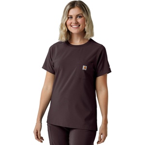 image:imageCarhartt Scrubs C13510 Womens Force Crew Neck Scrub TopDark Sepia
