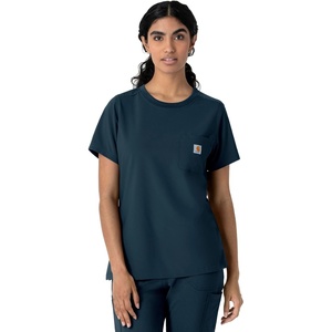 image:imageCarhartt Scrubs C13510 Womens Force Crew Neck Scrub TopNavy