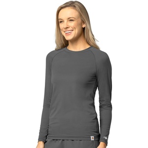 image:imageCarhartt Scrubs C31002 Womens Force Modern Fit Long Sleeve TeePewter