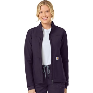 image:imageCarhartt Scrubs C81023 Womens Rugged Flex Modern Fit Bonded Fleece JaBlack Plum