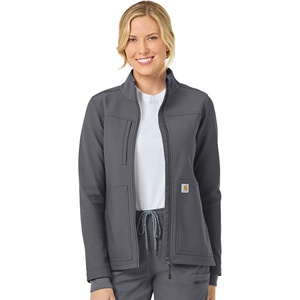 image:imageCarhartt Scrubs C81023 Womens Rugged Flex Modern Fit Bonded Fleece JaPewter