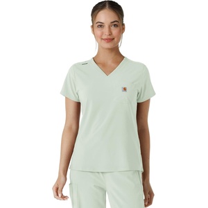 image:imageCarhartt Scrubs for Women Force CrossFlex Tuckin VNeck Tops with 1 PocketBig Sky
