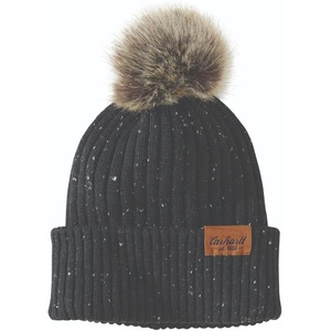 image:imageCarhartt Womens Knit Faux Fur Pompom BeanieBlack Nep