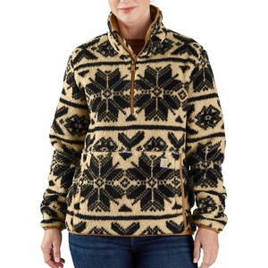 image:imageCarhartt Womens Loose Fit Fleece PulloverOat MilkBlack Fairisle