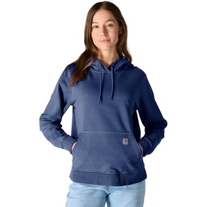 image:imageCarhartt Womens Relaxed Fit Midweight Garment Dye French Terry Hooded SweatshirtLunar Blue