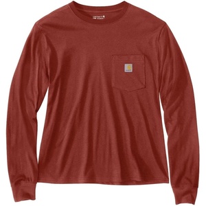 image:imageCarhartt Womens Tencel Fiber Series Loose Fit LongSleeve Pocket TShirtSpice Red
