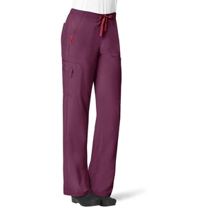 image:imageCrossFlex Womens Boot Cut Cargo Scrub PantWine
