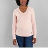 image:imageCarhartt Womens 104407 Womens Long Sleeve VNeck TShirtPink Salt Nep
