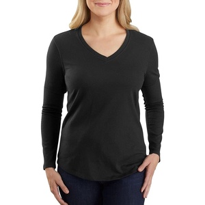 image:imageCarhartt Womens 104407 Womens Long Sleeve VNeck TShirtBlack