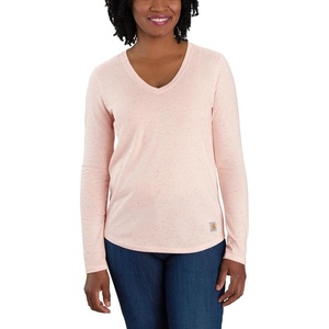 image:imageCarhartt Womens 104407 Womens Long Sleeve VNeck TShirtPink Salt Nep