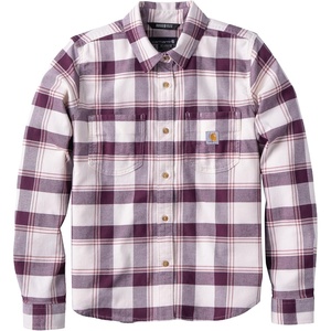 image:imageCarhartt Womens Hamilton Relaxed Ls Plaid ShirtDark Rose TintEggshell