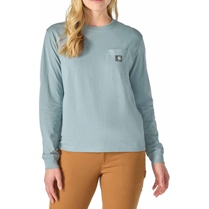 image:imageCarhartt Womens Irvine Loose Long Sleeve Pocket TShirtBlue Cove