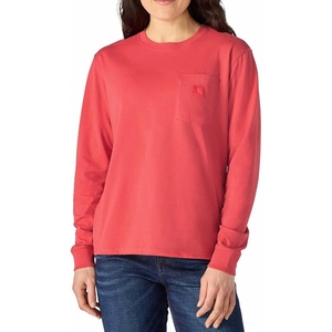 image:imageCarhartt Womens Irvine Loose Long Sleeve Pocket TShirtDeep Fire Coral