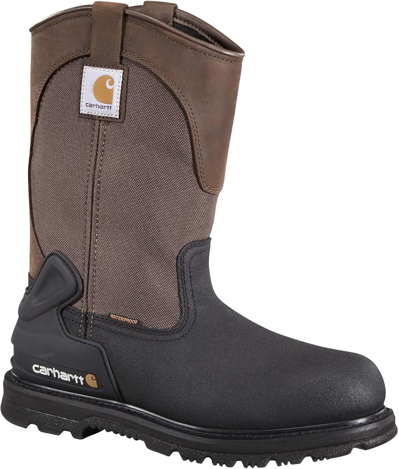 image:imageCarhartt Heritage 11 Insulated Waterproof Wellington Boot  Steel Toe Helcor Leather TPU Heel Guard and Achilles Flex JointDark BrownBlack Leather