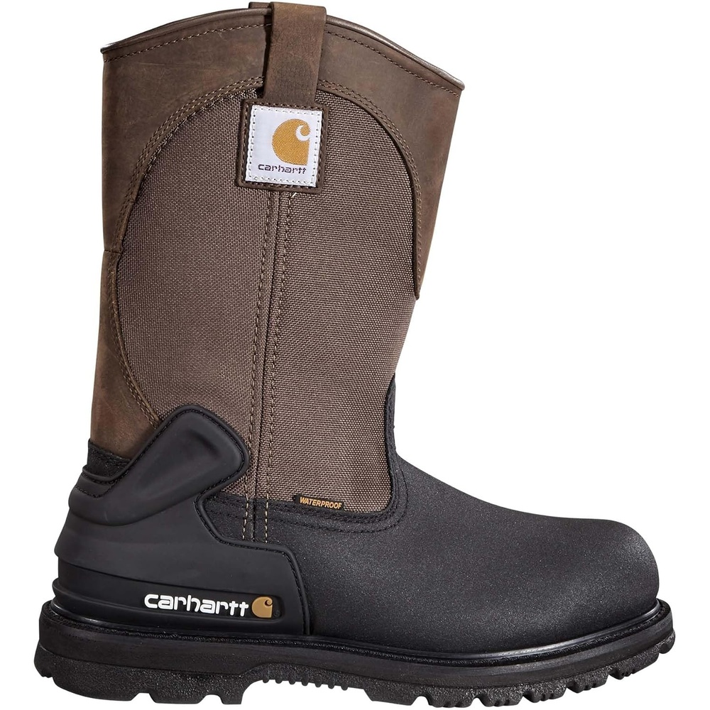 image:imageCarhartt Heritage 11 Insulated Waterproof Wellington Boot  Steel Toe Helcor Leather TPU Heel Guard and Achilles Flex JointDark BrownBlack Leather