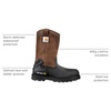 image:imageCarhartt Heritage 11 Insulated Waterproof Wellington Boot  Steel Toe Helcor Leather TPU Heel Guard and Achilles Flex JointDark BrownBlack Leather