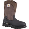 image:imageCarhartt Heritage 11 Insulated Waterproof Wellington Boot  Steel Toe Helcor Leather TPU Heel Guard and Achilles Flex JointDark BrownBlack Leather