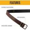 image:imageCarhartt Casual and Rugged Belts for Kids Available in Nylon and Leather StylesLeather Reversible BrownBlack