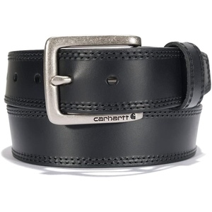 image:imageCarhartt Mens Rugged Leather Engraved Buckle BeltsBlack