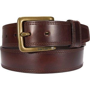 image:imageCarhartt Mens Rugged Leather Engraved Buckle BeltsBrown WOeb Finish