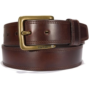 image:imageCarhartt Mens Rugged Leather Engraved Buckle BeltsCarhartt Brown