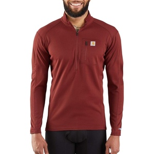image:imageCarhartt Mens Force Heavyweight Heathered Knit Base Layer Crewneck Pocket TopFired Brick