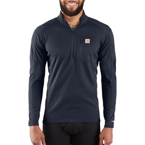 image:imageCarhartt Mens Force Heavyweight Heathered Knit Base Layer Crewneck Pocket TopNavy