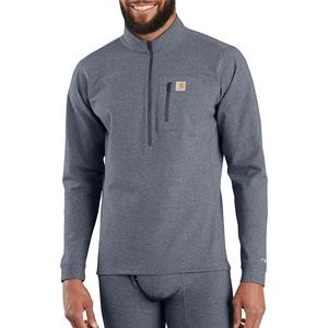image:imageCarhartt Mens Force Heavyweight Heathered Knit Base Layer Crewneck Pocket TopNavy Heather