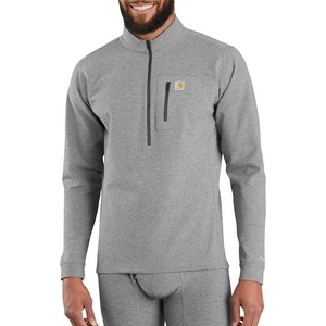 image:imageCarhartt Mens Force Heavyweight Heathered Knit Base Layer Crewneck Pocket TopShadow Heather