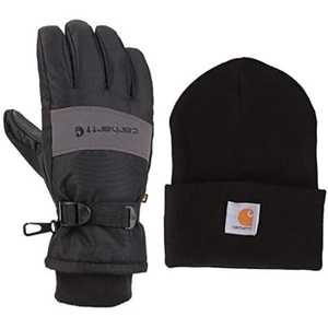 image:imageCarhartt Cuffed Beanie and Gloves bundle Large Pack of 1 BlackGrey and Black Beanie
