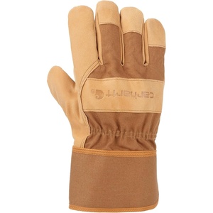 image:imageCarhartt Mens Duck Synthetic Leather Safety Cuff GloveBrown