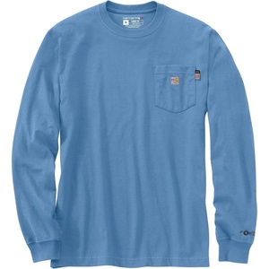 image:imageCarhartt Mens Fr Force Irvine Loose Ls Bucket Truck TShirtWorkwear Blue