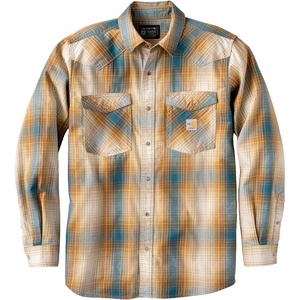 image:imageCarhartt Mens Fr Montana Relaxed Ls Plaid ShirtSquashGreenstone