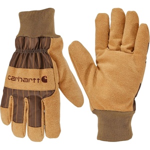 image:imageCarhartt Mens GW0827M Insulated Synthetic Suede Knit Cuff GloveBrown Rr Stripe