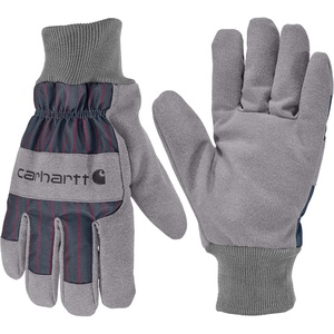 image:imageCarhartt Mens GW0827M Insulated Synthetic Suede Knit Cuff GloveSteel Navy Rr Stripe