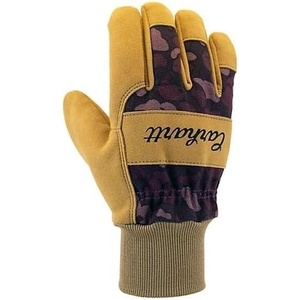 image:imageCarhartt Womens Canvas Camo Suede Work Gloves 1 pair  Deep Wine Camo  Womens Adult Medium
