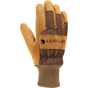 image:imageCarhartt Womens Insulated Synthetic Suede Knit Cuff GloveBrown Rr Stripe