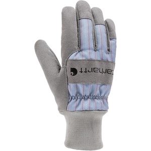 image:imageCarhartt Womens Insulated Synthetic Suede Knit Cuff GloveEarly Fog Rr Stripe