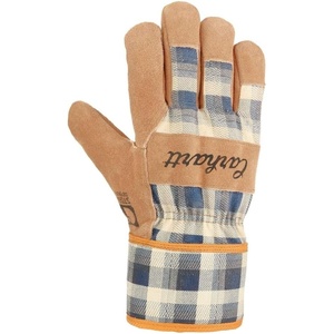 image:imageCarhartt Womens WA724 Womens Waterproof Breathable Suede Work GloveNavy Plaid