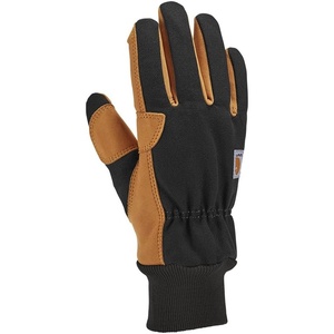 image:imageCarhartt womens Insulated Duck Synthetic Leather Knit Cuff GloveBlackBarley