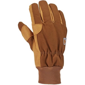 image:imageCarhartt womens Insulated Duck Synthetic Leather Knit Cuff GloveCarhartt Brown